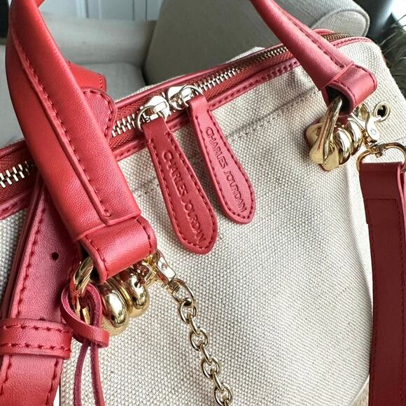 Charles Jourdan Canvas and Leather Satchel - Excellent Preowned Condition - Picture 3 of 12